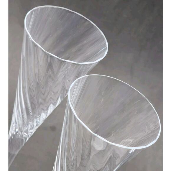 Sasaki Reflections Crystal Clear Wine or Champagne Flute 2 Pc Set FAST SHIPPING - Picture 6 of 11